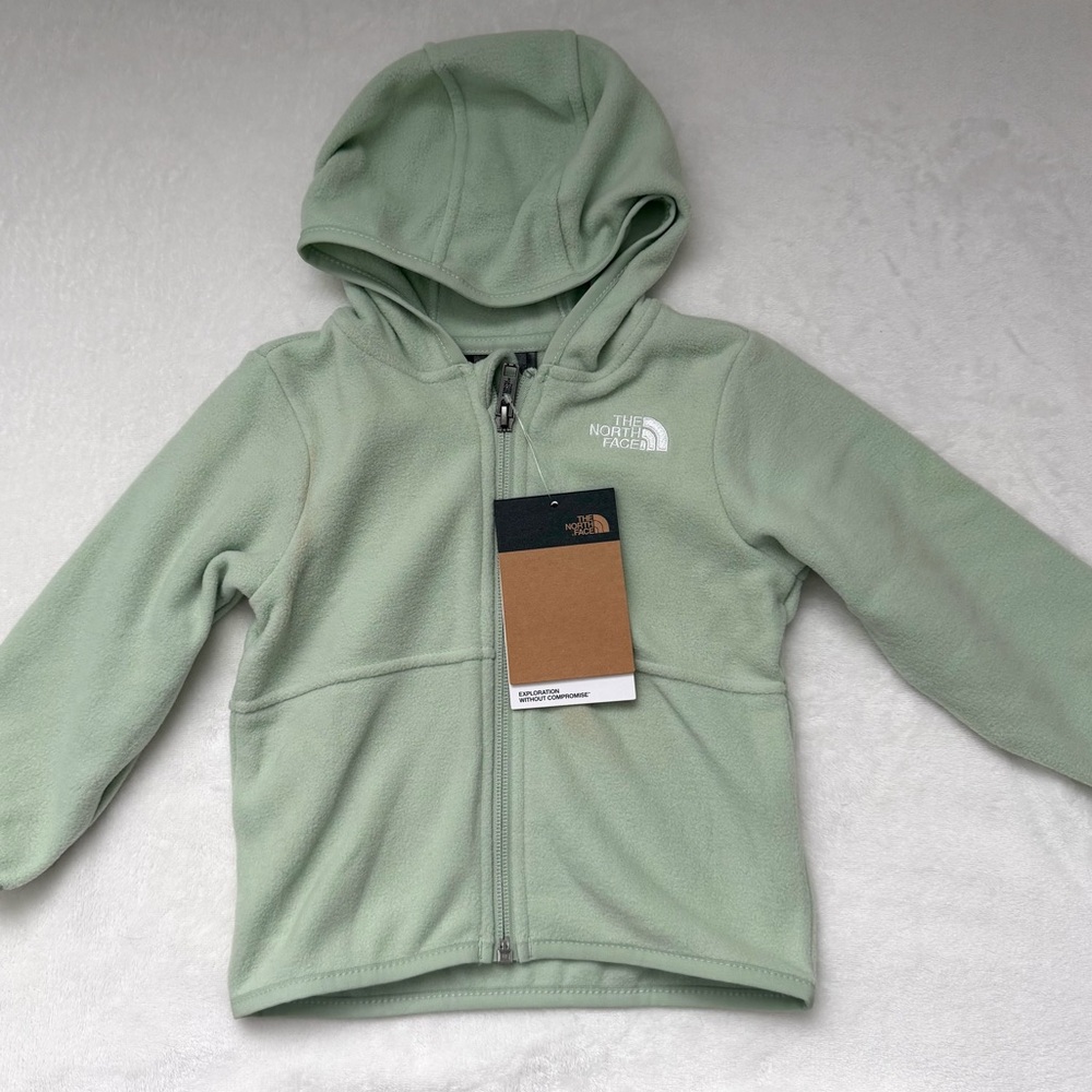 The North Face Kids Light Green Fleece Hoodie Jacket